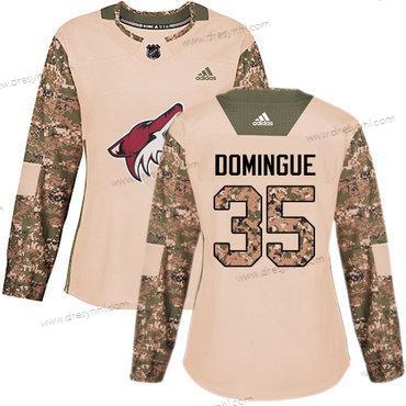 Adidas Arizona Coyotes #35 Louis Domingue Camo Autentické 2017 Veterans Day Sešitý NHL dres – Dámské