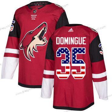 Adidas Arizona Coyotes #35 Louis Domingue Červené Domácí dres Autentické USA Flag Sešitý NHL dres – Pánské