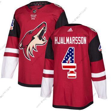 Adidas Arizona Coyotes #4 Niklas Hjalmarsson Červené Domácí dres Autentické USA Flag Sešitý NHL dres – Pánské