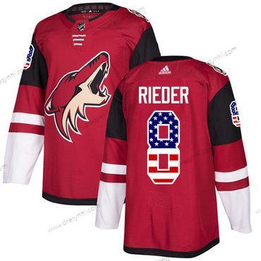 Adidas Arizona Coyotes #8 Tobias Rieder Červené Domácí dres Autentické USA Flag Sešitý NHL dres – Pánské