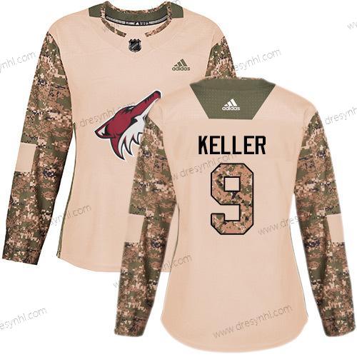 Adidas Arizona Coyotes #9 Clayton Keller Camo Autentické 2017 Veterans Day Sešitý NHL dres – Dámské