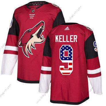 Adidas Arizona Coyotes #9 Clayton Keller Červené Domácí dres Autentické USA Flag Sešitý NHL dres – Pánské