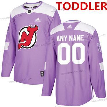 Adidas Batole New Jersey Devils Personalizované Nachový Růžový Hokejový Bojuje proti rakovině Tréninkový dres