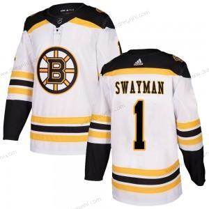 Adidas Boston Bruins #1 Jeremy Swayman Autentické Hostující dres Bílý dres – Pánské