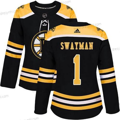 Adidas Boston Bruins #1 Jeremy Swayman Černá Autentické Domácí dres dres – Dámské