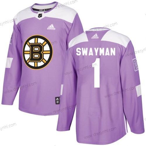 Adidas Boston Bruins #1 Jeremy Swayman Nachový Autentické Bojuje proti rakovině Tréninkový dres – Pánské