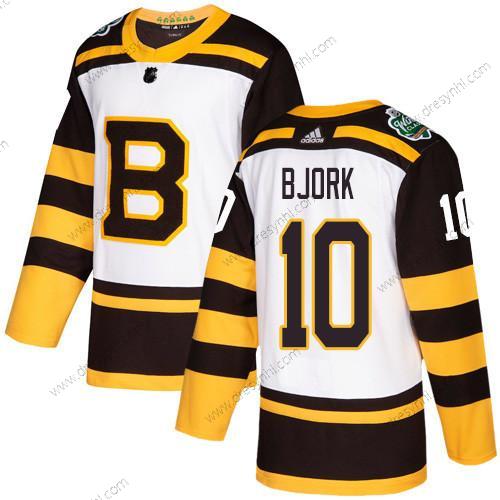 Adidas Boston Bruins #10 Anders Bjork Bílý Autentické 2019 Zimní Klasický Sešitý NHL dres – Pánské