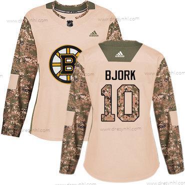 Adidas Boston Bruins #10 Anders Bjork Camo Autentické 2017 Veterans Day Sešitý NHL dres – Dámské