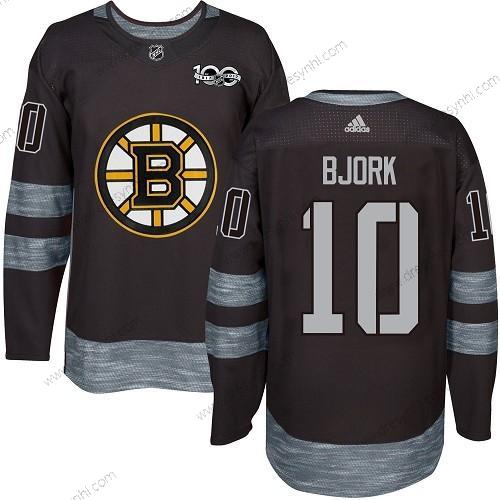 Adidas Boston Bruins #10 Anders Bjork Černá 1917-2017 100th Výročí Sešitý NHL dres – Pánské