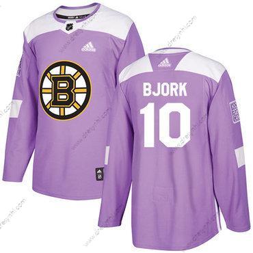 Adidas Boston Bruins #10 Anders Bjork Nachový Autentické Bojuje proti rakovině Sešitý NHL dres – Juniorské