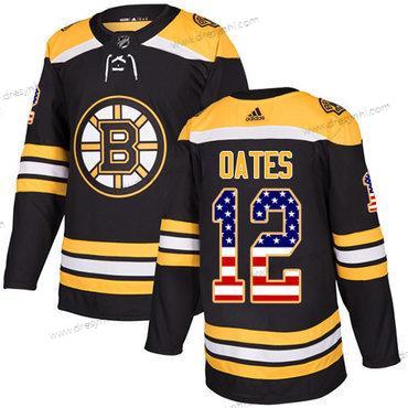 Adidas Boston Bruins #12 Adam Oates Černá Domácí dres Autentické USA Flag Sešitý NHL dres – Pánské