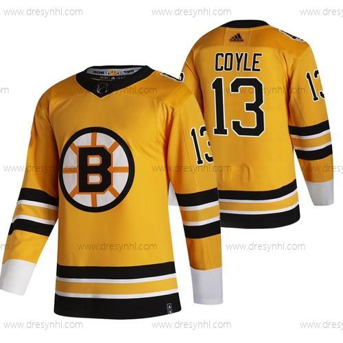 Adidas Boston Bruins #13 Charlie Coyle Žlutá 2020-21 Obrácený Retro Náhradní NHL dres – Pánské