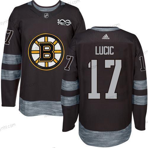 Adidas Boston Bruins #17 Milan Lucic Černá 1917-2017 100th Výročí Sešitý NHL dres – Pánské