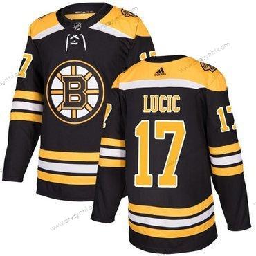 Adidas Boston Bruins #17 Milan Lucic Černá Domácí dres Autentické Sešitý NHL dres – Pánské