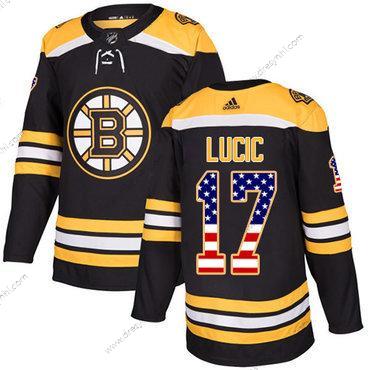 Adidas Boston Bruins #17 Milan Lucic Černá Domácí dres Autentické USA Flag Sešitý NHL dres – Pánské