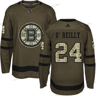 Adidas Boston Bruins #24 Terry O’Reilly Zelená Salute to Service Sešitý NHL dres – Pánské