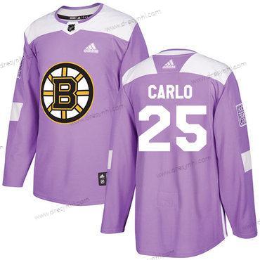 Adidas Boston Bruins #25 Brandon Carlo Nachový Autentické Bojuje proti rakovině Sešitý NHL dres – Pánské