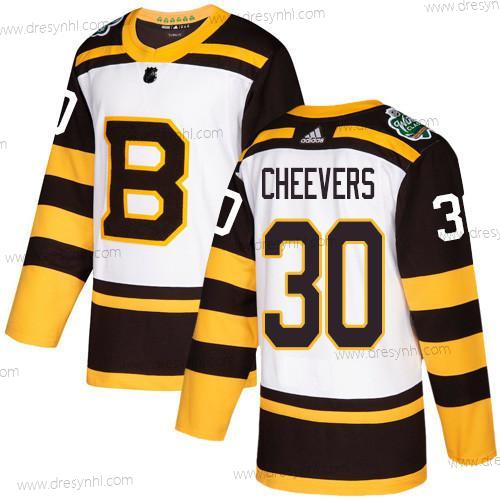 Adidas Boston Bruins #30 Gerry Cheevers Bílý Autentické 2019 Zimní Klasický Sešitý NHL dres – Pánské