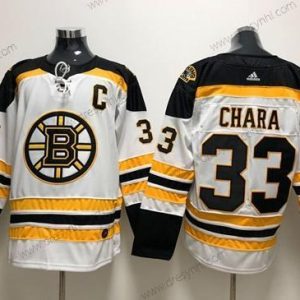 Adidas Boston Bruins #33 Zdeno Chara Bílý Road Autentické Sešitý NHL dres – Pánské