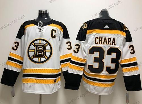 Adidas Boston Bruins #33 Zdeno Chara Bílý Road Autentické Sešitý NHL dres – Pánské