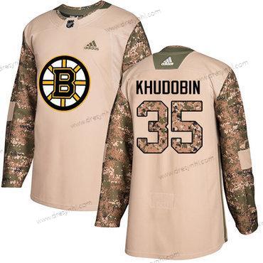 Adidas Boston Bruins #35 Anton Khudobin Camo Autentické 2017 Veterans Day Sešitý NHL dres – Pánské