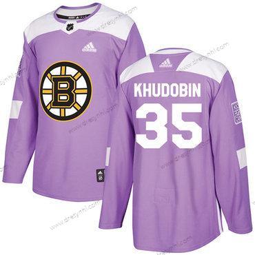 Adidas Boston Bruins #35 Anton Khudobin Nachový Autentické Bojuje proti rakovině Sešitý NHL dres – Pánské