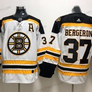 Adidas Boston Bruins #37 Patrice Bergeron Bílý Road Autentické Sešitý NHL dres – Pánské