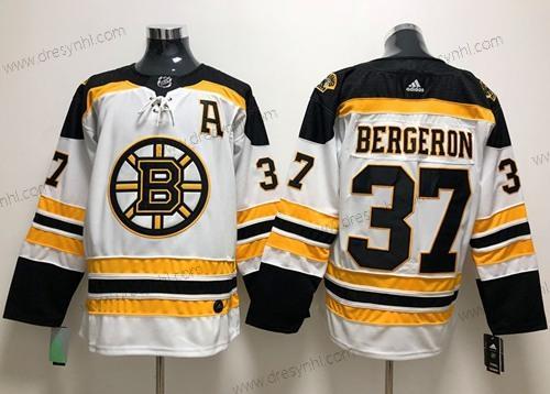 Adidas Boston Bruins #37 Patrice Bergeron Bílý Road Autentické Sešitý NHL dres – Pánské