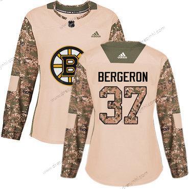 Adidas Boston Bruins #37 Patrice Bergeron Camo Autentické 2017 Veterans Day Sešitý NHL dres – Dámské