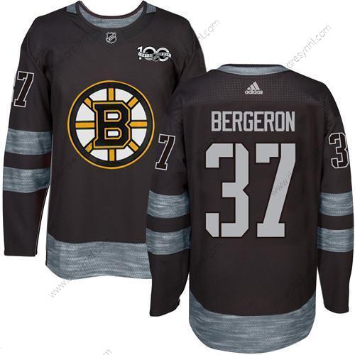 Adidas Boston Bruins #37 Patrice Bergeron Černá 1917-2017 100th Výročí Sešitý NHL dres – Pánské