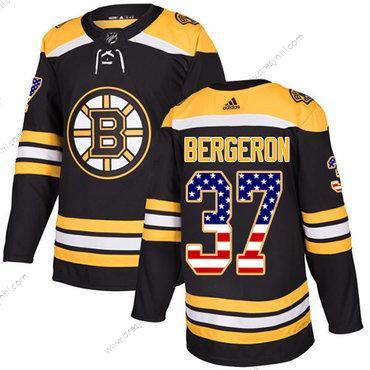 Adidas Boston Bruins #37 Patrice Bergeron Černá Domácí dres Autentické USA Flag Sešitý NHL dres – Juniorské