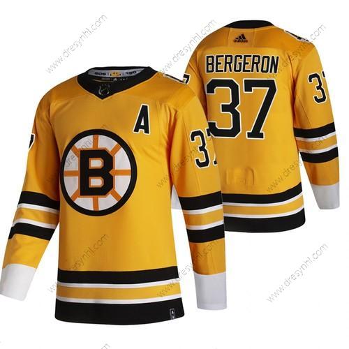 Adidas Boston Bruins #37 Patrice Bergeron Žlutá 2020-21 Obrácený Retro Náhradní NHL dres – Pánské