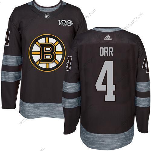 Adidas Boston Bruins #4 Bobby Orr Černá 1917-2017 100th Výročí Sešitý NHL dres – Pánské