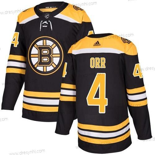 Adidas Boston Bruins #4 Bobby Orr Černá Domácí dres Autentické Sešitý NHL dres – Juniorské