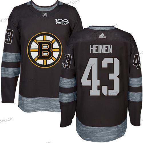 Adidas Boston Bruins #43 Danton Heinen Černá 1917-2017 100th Výročí Sešitý NHL dres – Pánské