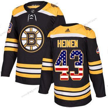 Adidas Boston Bruins #43 Danton Heinen Černá Domácí dres Autentické USA Flag Sešitý NHL dres – Pánské