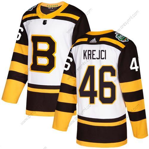 Adidas Boston Bruins #46 David Krejci Bílý Autentické 2019 Zimní Klasický Sešitý NHL dres – Pánské