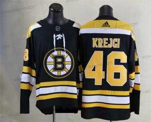 Adidas Boston Bruins #46 David Krejci Černá 2017-2018 Hokejový Sešitý NHL dres – Pánské