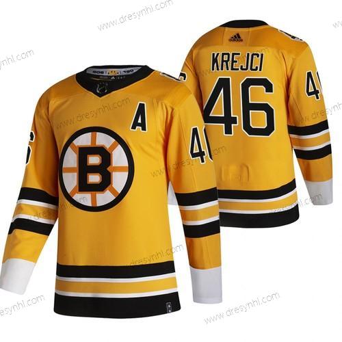 Adidas Boston Bruins #46 David Krejci Žlutá 2020-21 Obrácený Retro Náhradní NHL dres – Pánské