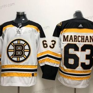 Adidas Boston Bruins #63 Brad Marchand Bílý Road Autentické Sešitý NHL dres – Pánské