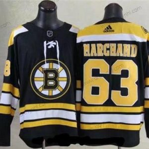 Adidas Boston Bruins #63 Brad Marchand Černá 2017-2018 Hokejový Sešitý NHL dres – Pánské