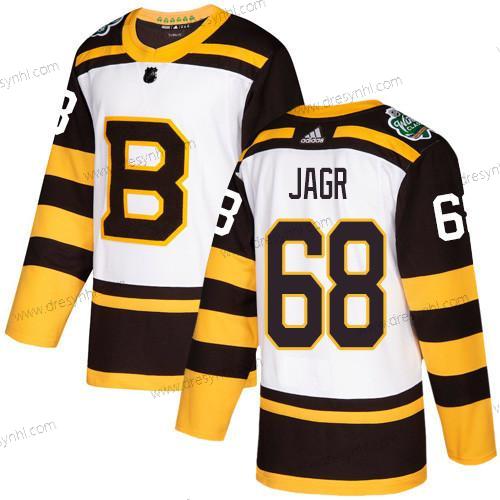 Adidas Boston Bruins #68 Jaromir Jagr Bílý Autentické 2019 Zimní Klasický Sešitý NHL dres – Pánské