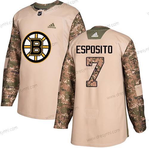 Adidas Boston Bruins #7 Phil Esposito Camo Autentické 2017 Veterans Day Sešitý NHL dres – Pánské