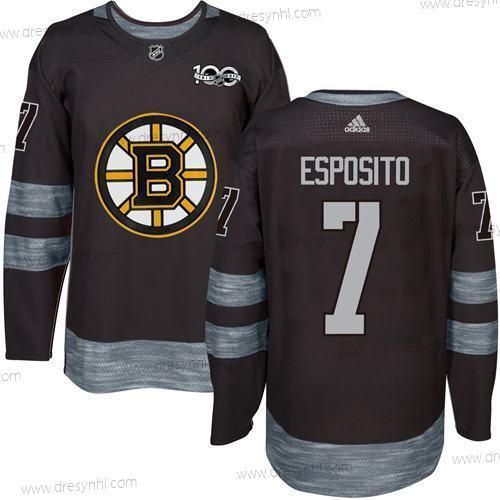 Adidas Boston Bruins #7 Phil Esposito Černá 1917-2017 100th Výročí Sešitý NHL dres – Pánské