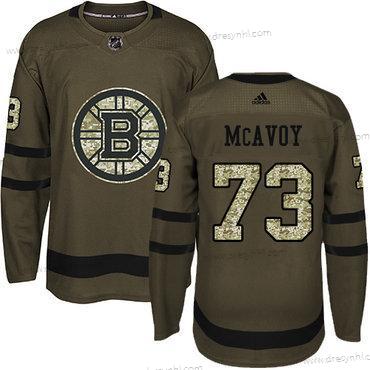 Adidas Boston Bruins #73 Charlie Mcavoy Zelená Salute to Service Sešitý NHL dres – Juniorské