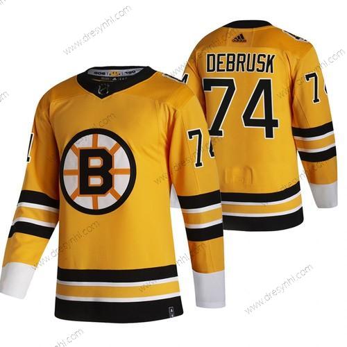 Adidas Boston Bruins #74 Jake Debrusk Žlutá 2020-21 Obrácený Retro Náhradní NHL dres – Pánské