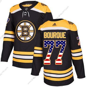 Adidas Boston Bruins #77 Ray Bourque Černá Domácí dres Autentické USA Flag Sešitý NHL dres – Pánské