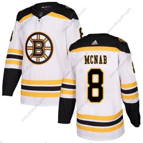 Adidas Boston Bruins #8 Peter Mcnab Bílý Hostující dres Autentické Sešitý NHL dres – Pánské