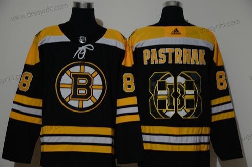 Adidas Boston Bruins #88 David Pastrnak Černá With Tým Logo Sešitý NHL dres – Pánské