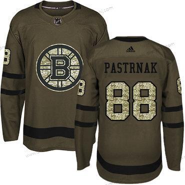 Adidas Boston Bruins #88 David Pastrnak Zelená Salute to Service Sešitý NHL dres – Juniorské